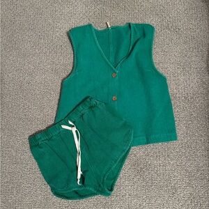 Free People green 2 piece set